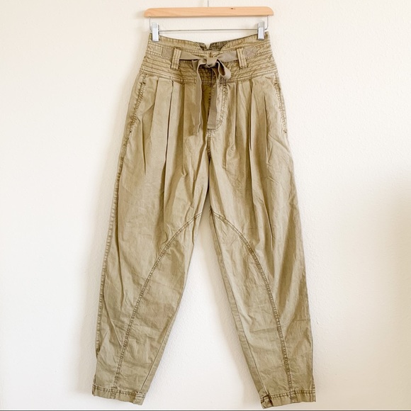 Free People Pants - FREE PEOPLE Green Pleated Pants